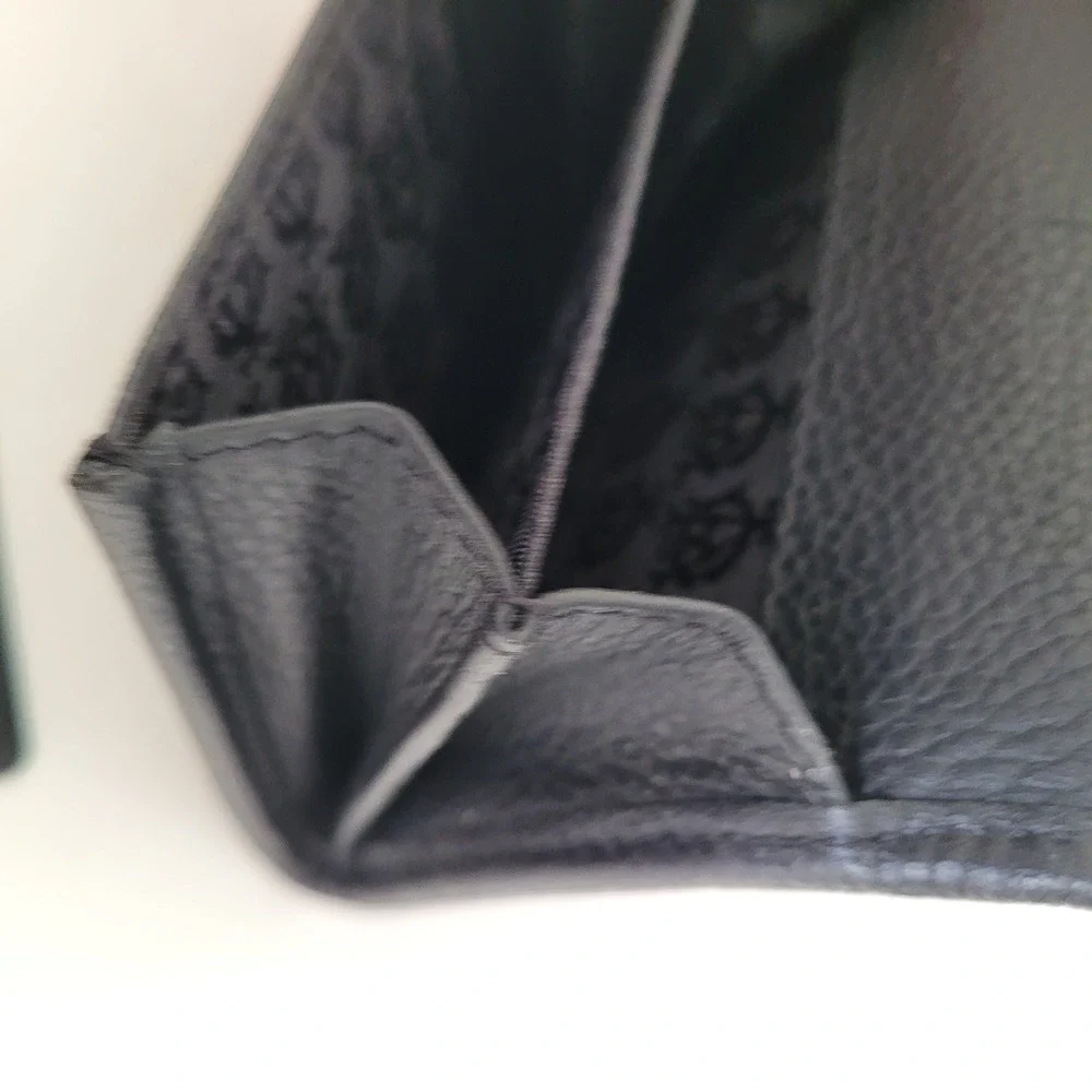Dunhill London Signature Monogram Card Case Wallet Black Grey Coated Canvas